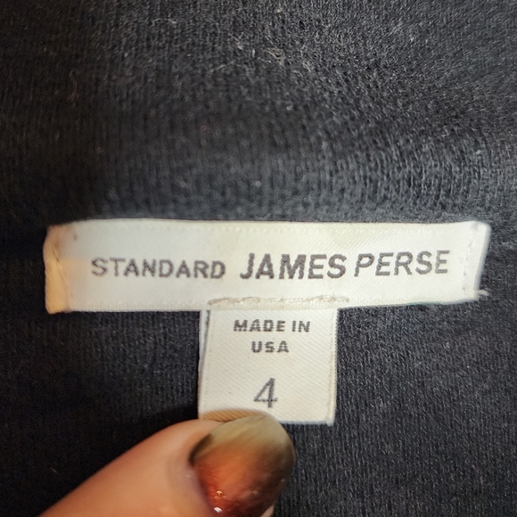 James Perse Black Terry Soft Button Front Sweatshirt Jacket Size XL Size 4 - Picture 3 of 15
